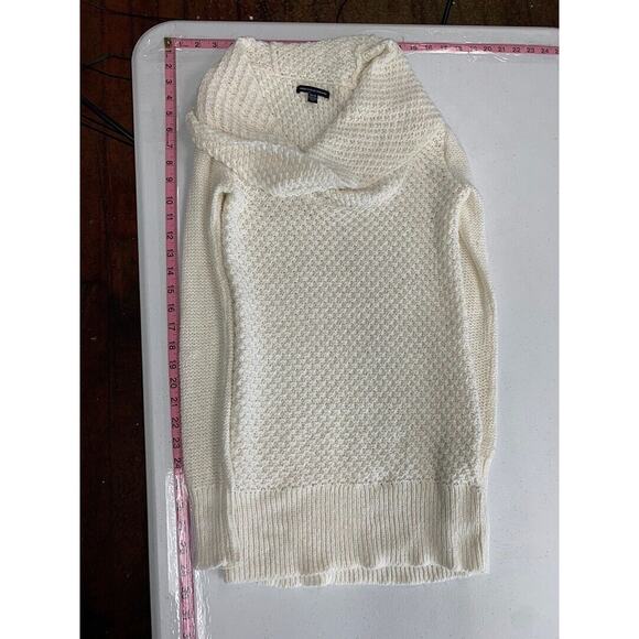 American Eagle Outfitters White Knit Sweater With Cowl Neck Pullover Style XS - Picture 6 of 6
